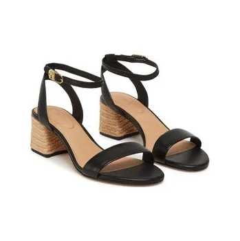 Dámské sandále Espadrilky Tommy Hilfiger Leather Ankle Strap Espad Sandal FW0FW08533 Černá 41
