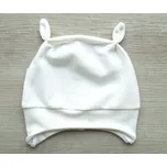 AMÁLKA Elastická čepička s oušky, smetanová Velikost: 56-62