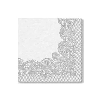 Papírový ubrousek Ubrousky PAW AIRLAID L 40x40cm Royal Lace Silver [50 ks],rychlé dodání