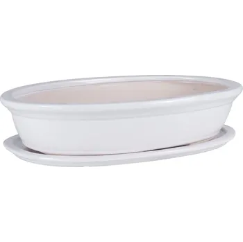 Květináč Keramický Květináč bílý Botle 18,5 cm x 25 x 6 cm