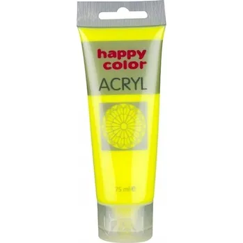 Vodová barva Školní BARVA v tubě 75 ml žlutá fluores. Happy Color SILNÁ BARVA