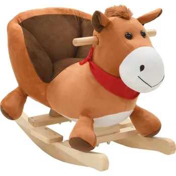 Houpací kůň Houpací ovečka s opěradlem plyš 60 x 32 x 50 cm bílá