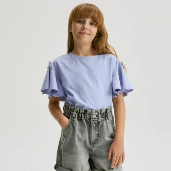 Dívčí tričko Reserved - Volánová halenka - levandulová - 882EA-04X - 882EA-04X-164