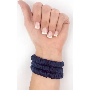 LOVESILK_ Hedvábná gumička tenká tmavě modrá