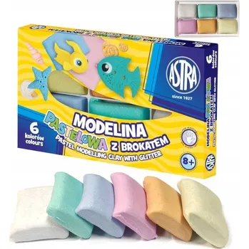 Modelovací hmota Modelína Astra pro modelování, barevná modelovací hmota, mix 6 ks