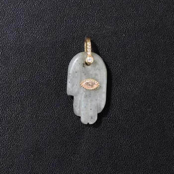 Přívěsek Fatimina ruka přívěsek ochranný amulet | Přívěsek, talisman - Č. 3 Labradorit