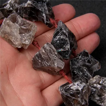 Korálek Minerální korálky surové | Minerální korálky, surové minerály - kouřový křemen , 2 kusy