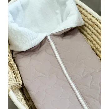 Fusak Mušelínový jarní / podzimní fusak do kočárku - prošívaný velvet s mušelínem