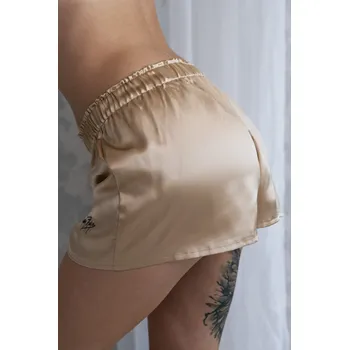 Souprava dámského spodního prádla Luxusní hedvábné trenýrky na spaní Barva: Zlatá, Velikost: M překrásný dárek