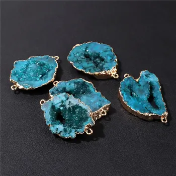 Přívěsek Achátový přívěsek, barevná drůza pro výrobu šperků | minerální kámen, přírodní přívěsek - Č.6 , 1 kus