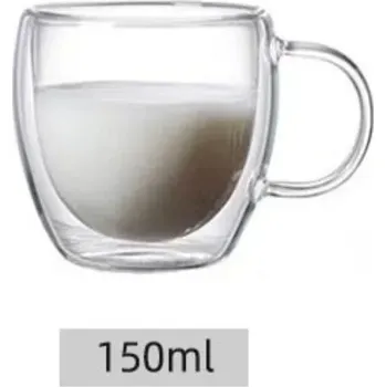 Skleněný hrnek na kávu z borosilikátového skla | kuchyňské vybavení - 150 ml