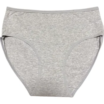 Kalhotky Dámské bavlněné kalhotky Flower VĚTŠÍ VELIKOST - šedá Velikost: XL