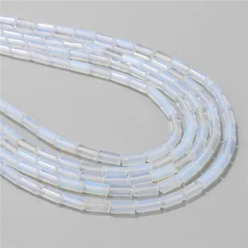 dětská sada na výrobu šperků Přírodní korálky váleček | výroba šperků - Č.11 Opál , 5x9mm 38-40 ks