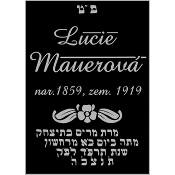 Smuteční dekorace Večnýklid.cz Náhrobní desky z černého skla, nápis na hrob na černém skle. 40x30 ornament