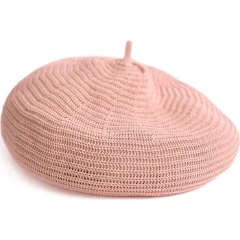 Čepice Dámský prolamovaný baret Art Of Polo Ester 24301 Ester Velikost: UNI, Barva: Světle růžová