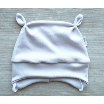 Kojenecká čepice AMÁLKA Bavlněná čepička, světle šedá Velikost: 56-62