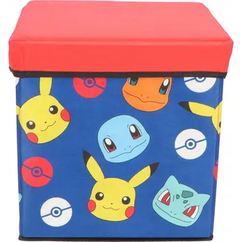 Úložný box Taburet krabička stolička POKEMON na hračky/košík MODRÝ