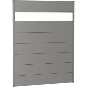 Zástěna s proskleným panelem Biohort PRIVACY SCREEN- výška 180 šedý křemen- různé šířky Velikost: 150 B280336