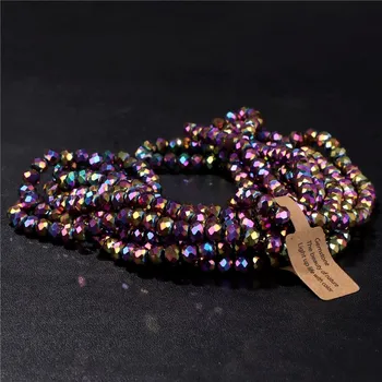 Dětské navlékací korálky Korálky skleněné fasetované na náramky | výroba šperků - Č.18 , 5 x 8 mm