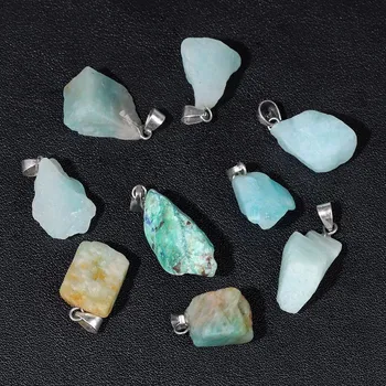 Přívěsek Přírodní kámen surový | přívěsek, minerální šperk 5 ks - Č. 30 Amazonit
