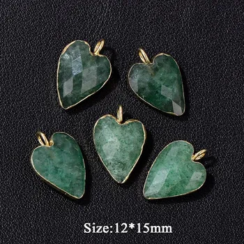 Přívěsek Přírodní přívěsek ve tvaru srdce | šperky ruční výroba 2 ks - Č.21 Jahoda