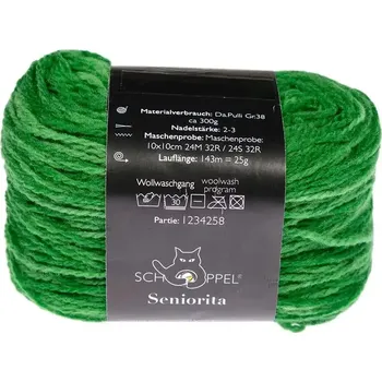 Příze Schoppel Wolle Seniorita 2606 Grün ja Grün Inspiration Dibadu (Vlněná příze Seniorita 2606 Grün ja Grün Inspiration Dibadu)