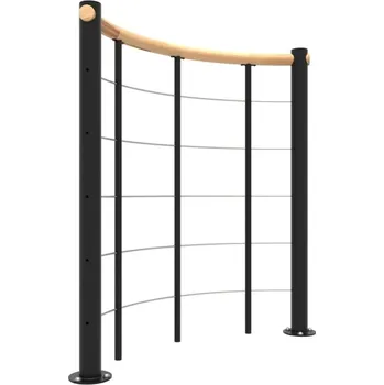 Zábradlí s nerez pruty a dřevěným madlem (kruhové)