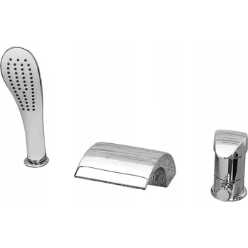 Vodovodní baterie Vanová baterie páková, montáž na okraj vany, Sannit, stříbrná