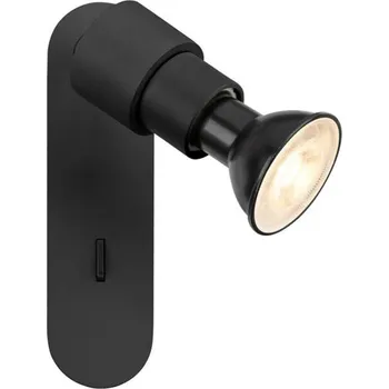 BIG WHITE (SLV) PURI 2.0 Basic nástěnné a stropní svítidlo, vypínač, kulaté, 1x max. 6W GU10, černé 1008231