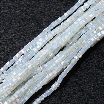 Dětské navlékací korálky Přírodní kamenné korálky 2-3mm pro šperky | šperkařské doplňky - Č.1 Sklo , 2-3 mm