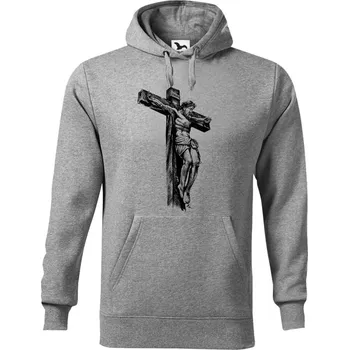 Dámská mikina Mikina - Ježíš Nazaretský, Kristus, Jesus Barva: Šedá (12), Velikost: 3XL, Střih: Pánské