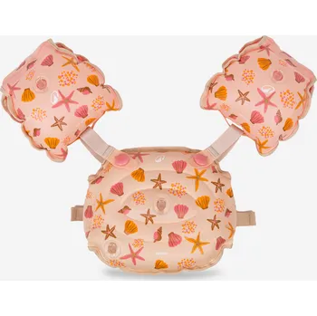 Nafukovací rukávky DECATHLON Dětský plavecký pás s rukávky Tiswim 15–30 kg BÉŽOVÁ