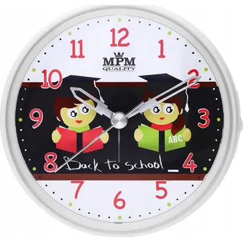 Hodiny Stolní hodiny MPM Quality bílé 9,2 cm