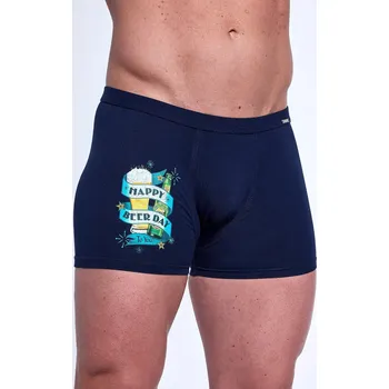 Boxerky Tmavě modré boxerky s potiskem Cornette Tattoo 280/238 Beer Day S-2XL Velikost: S, Barva: Tmavě modrá