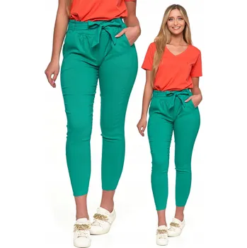 Dámské kalhoty Dámské Elastické Kalhoty Střihu Paper Bag s Vysokým Pasem Pohodlné S MORAJ