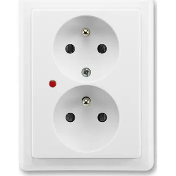 Elektrická zásuvka Zásuvka s ochranou před přepětím, dvojnásobná ABB Classic 5592C-2349B1 jasně bílá