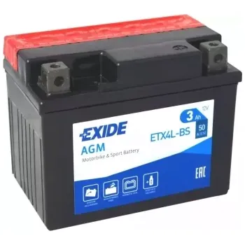 Motobaterie Exide Bike AGM 12V 3Ah 50A ETX4L-BS