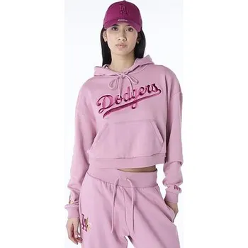 Pánská mikina Dámská Mikina New Era - MLB Floral Graphic Crop Hoodie - LA Dodgers - Pink velikost S