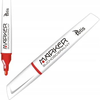 Popisovač na bílou tabuli červený Tetis, permanentní fix s červeným inkoustem, 1 ks