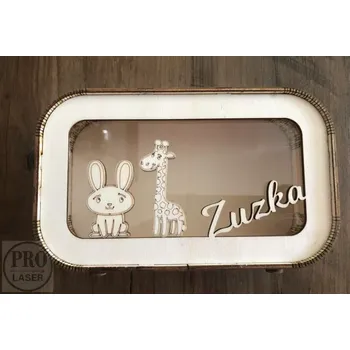 Pokladnička Dřevená pokladnička se jménem a motivem