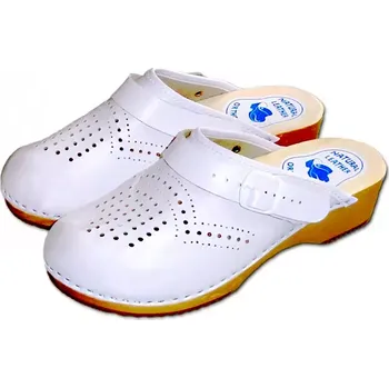 Pánská zimní obuv Dámské bílé ortopedické dřeváky