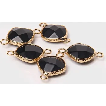 Přívěsek 2-5 ks Přívěsek přírodní kámen na řetízek | přívěsek, šperk - 8 černých achátů , 2 kusy