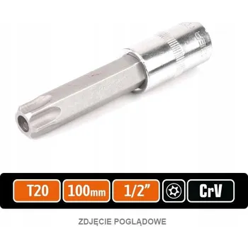 Klíč Nástrčný klíč 1/2" s bitem TORX 100 mm/T20 (s otvorem) / TEGER