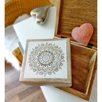 Dárková krabička Mandala - Dřevěná krabička z manga 13,5cm KřídlAndělů