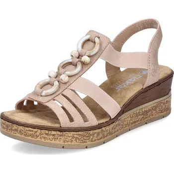 Dámské sandále Dámské sandály na klínku Rieker 63778-31 béžové 36