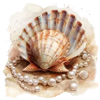 Samolepící dekorace Vinylová samolepka - lastura III (8,0 cm)