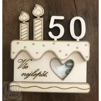 Dřevěné přání - obálka na peníze