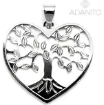 Zlatý přívěsek srdce strom života z bílého zlata