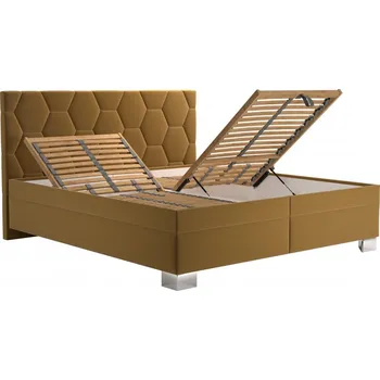 Postel BLANAŘ Manželská postel 180x200 Paulina žlutá