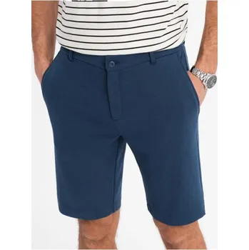 Ombre Clothing Tmavě modré jednobarevné šortky V1 SRCS-0169